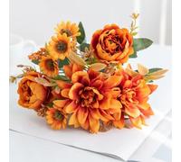 LIJUCAI 1 pz fiori artificiali rose di seta margherita vaso per la casa decorazione da giardino bouquet da sposa per matrimonio all'aperto festa festa fai da te confezione regalo (1 pz/colore 5)