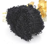 LIJUCAI 900 pz/lotto casuale misto doppie teste fai da te artificiale mini perla fiore stame pistillo 1mm floreale stame per la decorazione di nozze fai da te, nero