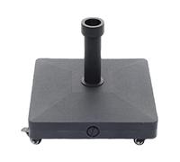 LIJX Base per ombrelli con ruote, ombrellone da patio, base per esterni, base per ombrelli, 15,9 kg di acqua o 20 kg di sabbia quadrata resistente con 4 ruote