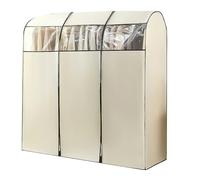 LIKANGLONGJU Beige per Copriabiti da Armadio, Non Tessuto, Copri Abiti per Armadio con Cerniera, Finestra Trasparente, Adatti per Grucce(150x50x150cm/59x20x59in)