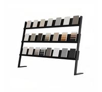 LIKANGLONGJU Espositore per Piastrelle a Tre Livelli, Scaffali per Piastrelle in Metallo da Pavimento, Design Antiscivolo con Slot per Schede(60x30x75cm/24x12x30in)