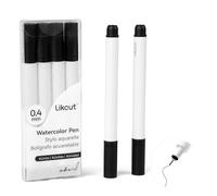 LIKCUT Penne Nere per Plotter, Punta fine da 0,4 mm, Penne acquerellabili per Disegno 4 Pezzi, compatibili Glee S501, Cricut Joy