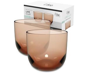 like. by Villeroy & Boch - Like Clay bicchiere da acqua set da 2 pz., bicchiere colorato marrone, capacità 280ml