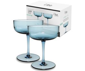 like. by Villeroy & Boch - Like Ice coppa da spumante - coppetta da dessert set da 2 pz., vetro colorato blu ghiaccio, capacità 100ml