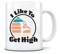 Like to Get High Rock Climbing - Tazza per tè e caffè - Climber Wall Rock, taglia unica, colore bianco