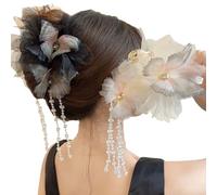 Likeggoad Confezione da 2 fermagli per capelli a farfalla, grandi fermagli per capelli a farfalla, accessori per capelli per donne e ragazze (bianco, nero)