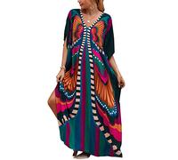 LikeJump Boho Caftano Beach Dress Bikini Cover ups Kimono Maxi Kaftan Plus Size
