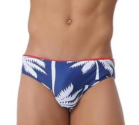LikeJump Costume da bagno da uomo a vita bassa, a slip o a pantaloncini, per nuoto e surf, B Blu, XL