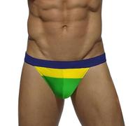 LikeJump Costume da bagno da uomo a vita bassa, a slip o a pantaloncini, per nuoto e surf, C verde, XXL