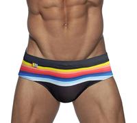 LikeJump, Costume da bagno da uomo a vita bassa, a slip o a pantaloncini, per nuoto, surf, E nero, L