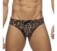 LikeJump, Costume da bagno da uomo a vita bassa, a slip o a pantaloncini, per nuoto, surf, J marrone., L