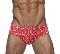LikeJump, Costume da bagno da uomo a vita bassa, a slip o a pantaloncini, per nuoto, surf, Rosso D, XXL