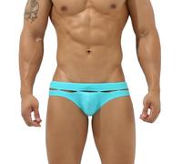 LikeJump Costumi da bagno da uomo a vita bassa slip da surf pantaloncini da bagno costumi da bagno bikini fondo, F azzurro., XL