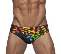 LikeJump Costumi da bagno da uomo a vita bassa slip da surf pantaloncini da bagno costumi da bagno bikini fondo, E Nero Arancione, XXL