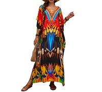 LikeJump Donna Boemia Caftan Abito da Spiaggia Maxi Parei Copri Bikini Costume da Bagno Cover ups