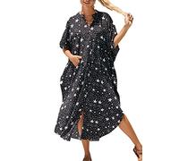 LikeJump Donna Bohémien Cardigan Vestito da Spiaggia Maxi Abito Copricostume Kaftan Bikini Cover ups