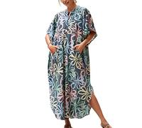 LikeJump Donna Bohémien Cardigan Vestito da Spiaggia Maxi Abito Copricostume Kaftan Bikini Cover ups