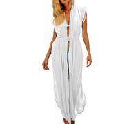 LikeJump Donna Bohémien Cardigan Vestito da Spiaggia Maxi Kimono Abito Copricostume Kaftan Bikini Cover ups
