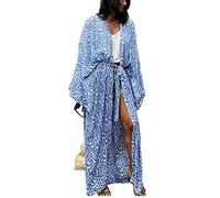 LikeJump Donna Bohémien Cardigan Vestito da Spiaggia Maxi Kimono Abito Copricostume Kaftan Bikini Cover ups