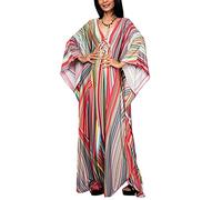 LikeJump Donna Boho Kaftan Cover ups Costumi da Bagno Vestito da Spiaggia Abito Kimono Maxi Dress