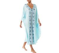 LikeJump Donna Caftan Abito da Spiaggia Maxi Parei Copri Bikini Costume da Bagno Cover Up