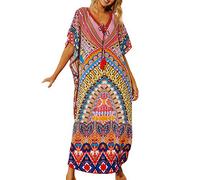 LikeJump Donna Chiffon Kimono Caftan Abito da Spiaggia Maxi Parei Copri Bikini Costume da Bagno Cover Up