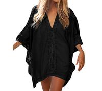 LikeJump Donna Cotone Caftan Vestito Lungo da Spiaggia Abito Maxi Parei Costume da Bagno Cover Up