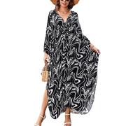 LikeJump Donna Lungo Kaftan Bohémien Vestito da Spiaggia Abito Maxi Parei Mare Costume da Bagno Cover Up Dress Estate