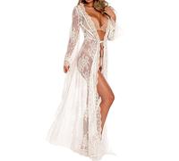 LikeJump Donna Pizzo Caftan Abito da Spiaggia Maxi Parei Copri Bikini Costume da Bagno Cover ups