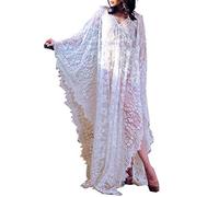 LikeJump Donna Pizzo Floreale Trasparente Caftan Vestito Lungo da Spiaggia Abito Maxi Parei Costume da Bagno Cover Up