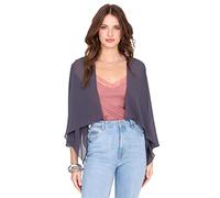 likemary Bolero Coprispalle Elegante di Chiffon Trasparente Grigio