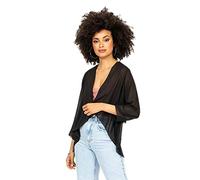 likemary Bolero coprispalle elegante di chiffon trasparente nero