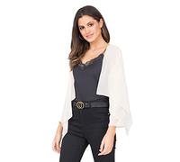 likemary Bolero coprispalle elegante di chiffon trasparente nudo