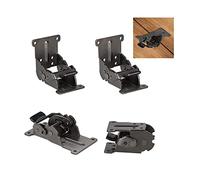 LIKERAINY 0-90-180 Gradi Cerniera Pieghevole Blocca Supporto Staffe Invisibili per Pannello Estensione Tavolo Mobili Letti Panche Scaffali Ferro Zincato con Colore Bronzo Scuro 4 Pezzi
