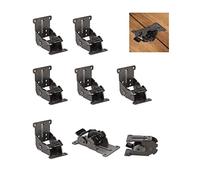 LIKERAINY 0-90-180 Gradi Cerniera Pieghevole Blocca Supporto Staffe Invisibili per Pannello Estensione Tavolo Mobili Letti Panche Scaffali Ferro Zincato con Colore Bronzo Scuro 8 pezzi