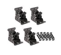 LIKERAINY Cerniera Pieghevole Blocca Supporto Estensione Staffe Invisibili per Gambe e Panche da Tavolo Mobili Letto Ferro Zincato con Colore Bronzo Scuro 4pcs