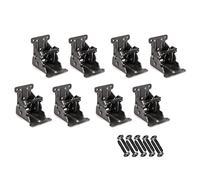 LIKERAINY Cerniera Pieghevole Blocca Supporto Estensione Staffe Invisibili per Gambe e Panche da Tavolo Mobili Letto Ferro Zincato con Colore Bronzo Scuro 8pcs