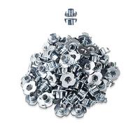 LIKERAINY T Dado Filettato M4 x 8mm T-nuts Dadi a Quattro Punte T-Scanalatura Inserti Blindati Dado a Ragno in Metallo Placcato Zincato per Mobili de Legno 200Pcs