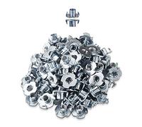 LIKERAINY T Dado Filettato M5 x 8mm T-nuts Dadi a Quattro Punte T-Scanalatura Inserti Blindati Dado a Ragno in Metallo Placcato Zincato per Mobili de Legno 200Pcs
