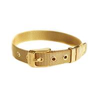 LIKERY Braccialetto con charm in rete, per donne, ragazze, adolescenti, disponibile in argento, oro, oro rosa e Acciaio inossidabile, colore: gold, cod. CB-1