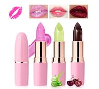 Likesing 3 Pezzi Rossetto Glitter Aloe Magico PH Cambia Colore Lunga Durata Set Lucidalabbra Rossetti Kit Labbra Opaco Rosso Rossetto Lipgloss Volumizzante Matte Lipstick Trucco Donna Regalo Natale