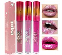 Likesing 3 Pezzi Rossetto Lunga Durata Set Lucidalabbra Rossetti Kit Labbra Opaco Rosso Rossetto Glitter Liquido Lipgloss Rossetto Volumizzante Lipstick Matte Trucco Regalo Donna (3 Pezzi (1, 9, 11))