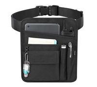 Likesing Grembiule da cameriere nero con tasca porta attrezzi, tasca porta soldi con 6 tasche e clip, grembiule da cameriera con cintura regolabile per ristorante, hotel, bar