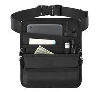 Likesing Grembiule da server, cintura porta attrezzi 5 in 1, con tasche, nera, piccola tasca per attrezzi con cinghia regolabile in vita, cintura utile, unisex, per elettricista, falegname, giardino