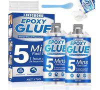 LIKFCBOND Colla Epossidica, 170g Adesivo Resina Epossidica Bicomponente | Colla Epossidica, Impermeabile e Resistente al Calore, Adesivo Bicomponente per Riparare Metallo, Ceramica, Vetro e Marmo