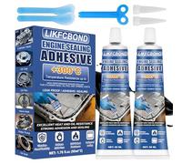 LIKFCBOND Sigillante per Motori Nera, 2 Pezzi 50ML Pasta Guarnizioni Motore, Sigillante per Motore, Adesivo Resistente al Calore Fino a 300℃, Indurimento Rapido per Cilindri, Coppe Olio, Cambi