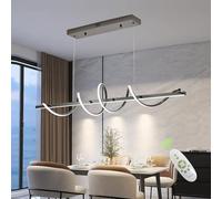 Likflyer Lampada a Sospensione LED Dimmerabile con Design Creativo a Serpente Ritorto. Lampadario per Isola della Cucina Bar Sala da Pranzo Salotto Loft, Nero Galvanizzato, L120CM