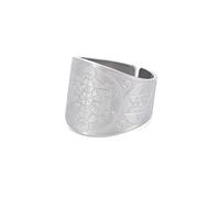LIKGREAT Anello Cubo di Metatron Anello Talismano Amuleto degli Arcangeli di Metatron Anello di protezione in acciaio inossidabile Regali di gioielleria religiosa per uomini donne