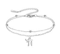 LIKGREAT Bracciale Ebraico Chai Simbolo della Vita Bracciale Amuleto di Protezione Religiosa Ebraica Gioielli per Donna (style2 argento)