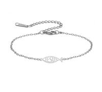 LIKGREAT Bracciale Pesce di Gesù da Donna in Acciaio Inossidabile | Bracciale Ichthys della Fede Cristiana Amuleto di Protezione Religiosa Gioiello Cristiano